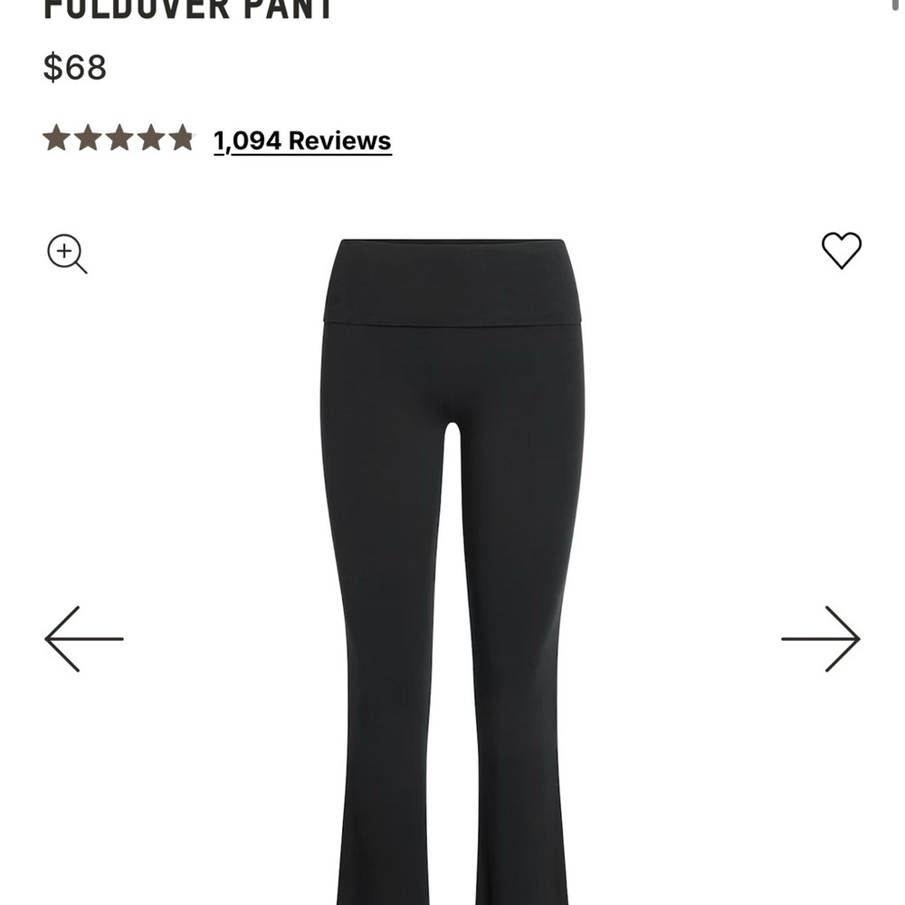 SKIMS Black Foldover Boot Cut Pants